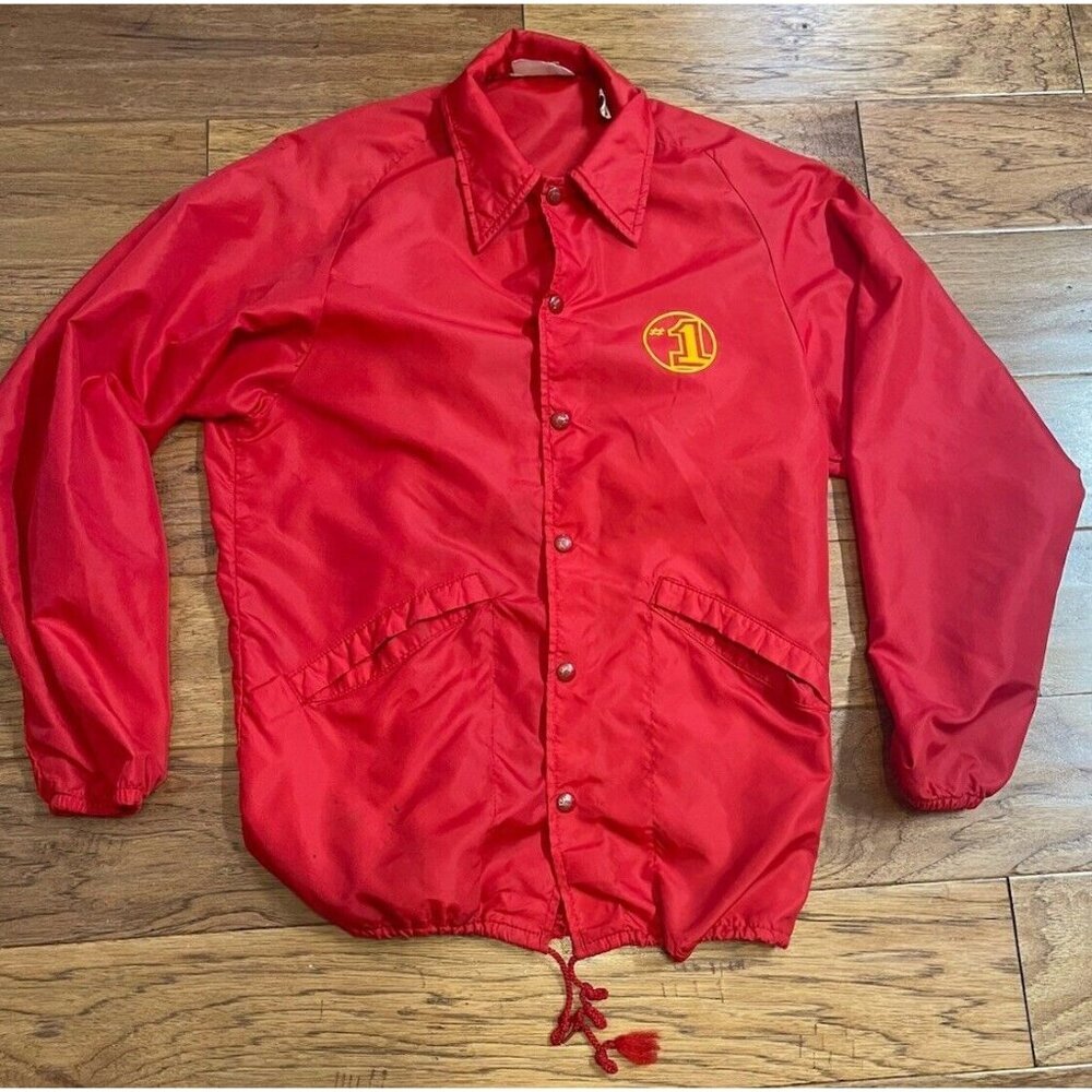 Vintage King Louie Nylon Windbreaker Jacket Men’s Red Size Medium “#1” READ